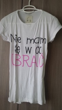 biały t-shirt r S