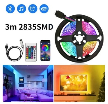 Taśma LED 3m USB RGB 5V SMD 2835 Smart APP 