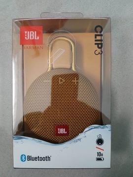 JBL Clip 3 Głośnik Przenośny Nowy Bluetooth Złoty