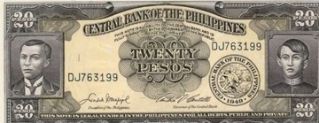 FILIPINY 20 PESOS UNC