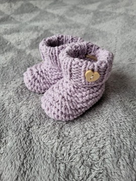 Buciki niechodki niemowlęce handmade liliowe