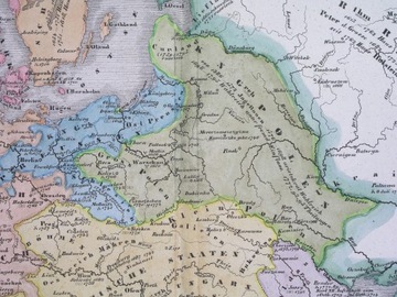1839 oryginał MAPA POLSKA EUROPA Warszawa KRESY POMORZE