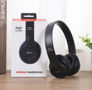 Słuchawki bezprzewodowe nauszne bluetooth P47 MP3