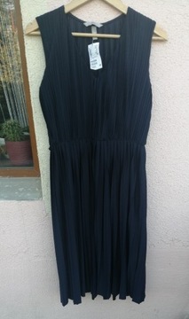 Granatowa sukienka plisowana rozmiar L H&M