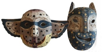 MASKI INDONEZJA - Ręcznie rzeźbione maski 