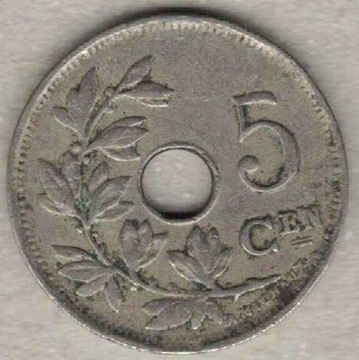 Belgia 5 centymów centimes 1925 E 19 mm nr 1