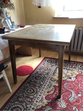 stół z litego drewna, rozkładany