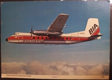 Pocztówka British Island Airways Dart Herald -203