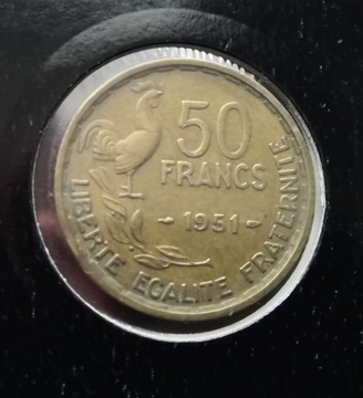 50 franków Francja 1951 rok Bardzo ładna!!!