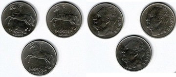 3 szt. 1 korona 1965, 1972, 1973