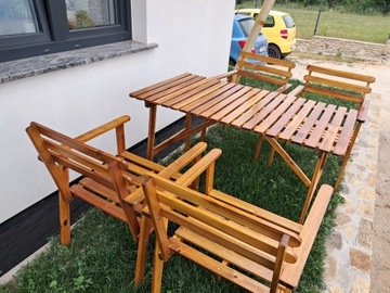 Komplet mebli ogrodowych stół + 4 krzesła