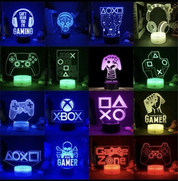 Lampka Nocna 3D LED PC PS4 PS5 XBOX Gra Prezent