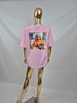 T-shirt różowy z aplikacją lalki LALU 