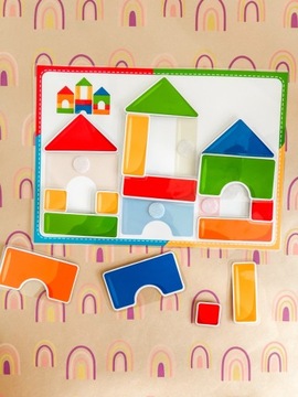 Klocki puzzle układanka karta pracy Montessori
