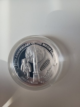 Srebrna moneta 2019 1 uncja moon landing