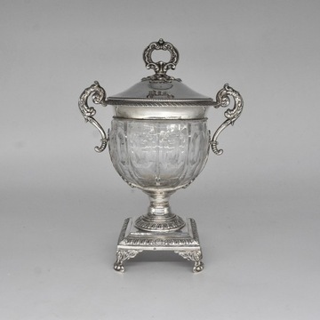 Cukiernica / srebro 950, szkło, I połowa XIX wieku