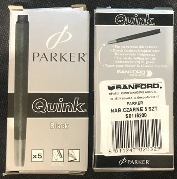 PARKER QUINK NABÓJE BLACK 9SZT.