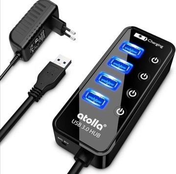 Hub usb 3.0 aktywny 5 portów zasilacz 15W Nowy 