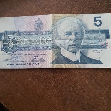 5 dolarów Kanadyjskich 1986 rok