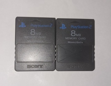 Dwie sztuki Karty pamięci Sony 8 MB X2 PS2