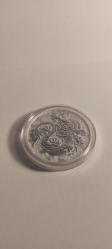 Srebrna moneta chiński smok Silver Dragon Chinese Myth Srebra 2021 1uncja 
