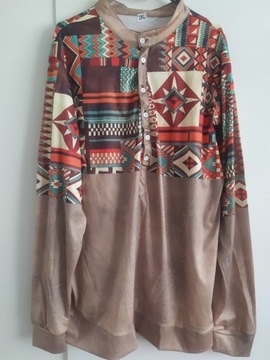 Bluza koszulka etno boho cienka xl 2xl 