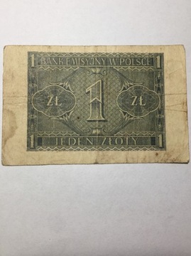 Banknot 1 zł-1941r,zn.sł.siatka kwadr,rozm.100x65