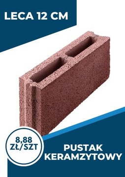 Pustak keramzytowy 490x120x240 Zawiercie Leca Blok