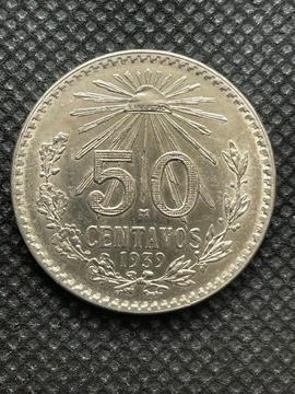 Meksyk 50 centavos 1939 rok 