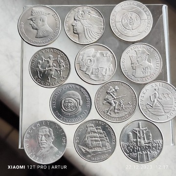12 monet z epoki PRL piękne, mennicze , zest. 2