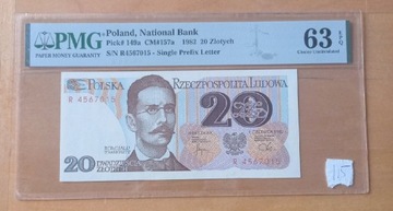 20 zlotych 1982 PMG 63/EPQ, seria R