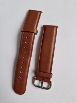 Pasek skórzany 20mm brąz brown zegarek smartwatch