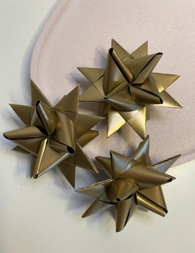 Gwiazdki na choinkę handmade złote max komplet