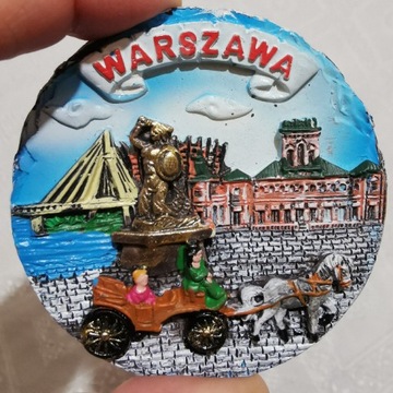 Magnes na lodówkę 3D Warszawa syrenka bryczka