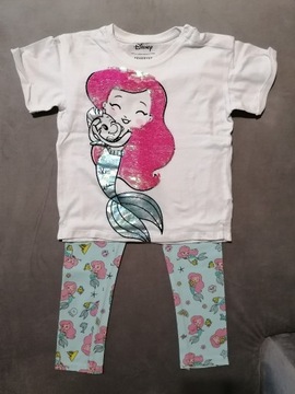 Reserved T-Shirt Legginsy Arielka Cekiny R. 110