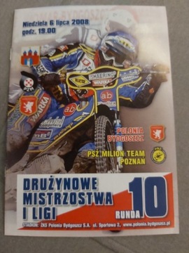 Program Żużel Polonia Bydgoszcz - PSŻ Poznań 2008