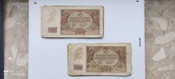 Banknoty 10 złotych 1 marca 1940 Kraków
