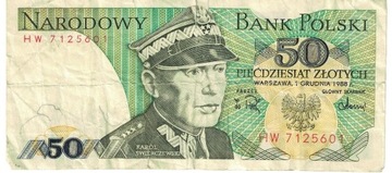 Banknot 50 zł 1988 r.