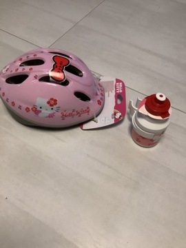 Nowy oryginalny kask Hello Kitty+bidon Hello Kitty