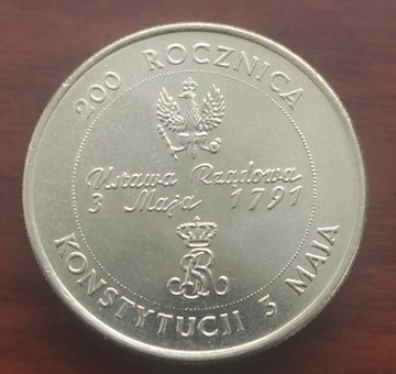 Moneta 10000 zł 200 Rocznica Konstytucji 3 Maja