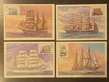 Kartki pocztowe - Żaglowce - CCCP - 1981 - 4 szt. 