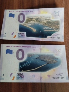 Bon banknot kolekcjonerski kolor 0 euro malta