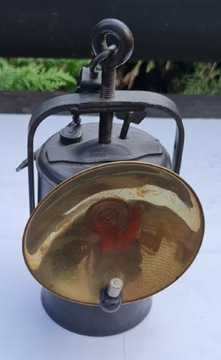 Stara Górnicza zabytkowa lampa karbidowa z blendą
