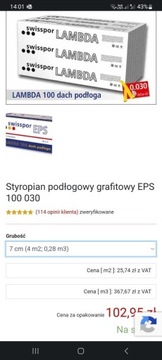 Swisspor Lambda 100 030 7cm  Grafit Styropian Podl