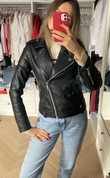 Mango kurtka skóra ramoneska skórzana biker Zara