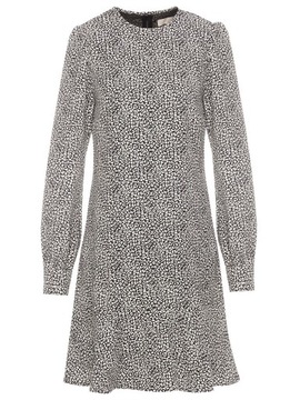 Michael Kors Mini Leopard Cady Flounce Dress 