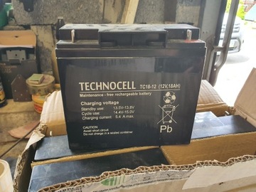 akumulator żelowy Technocell TC18-12; 12V 18AH