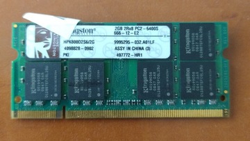 Pamieć RAM 2GB DDR2 SO-DIMM 800MHz 6400 Kingstone