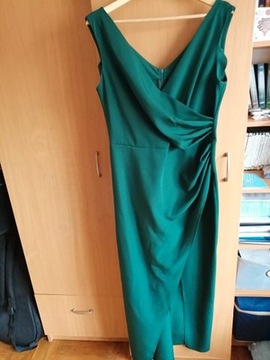 sukienka balowa/ wieczorowa- butelkowa zieleń
