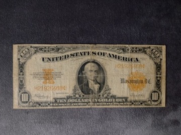 10$ 1922r. Large Size - Gold Certificate!